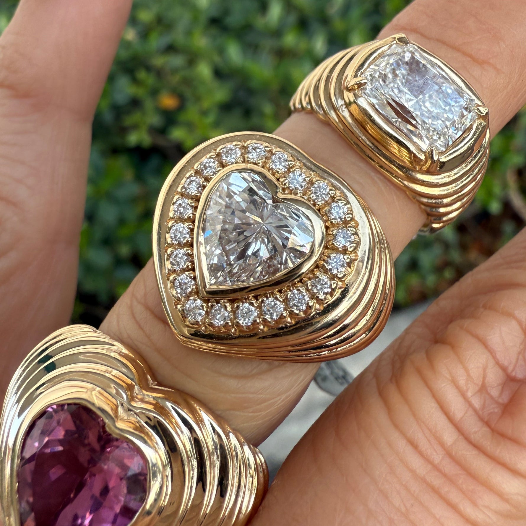 Lab diamond heart ring designed by Miriam Santayana in Miami.