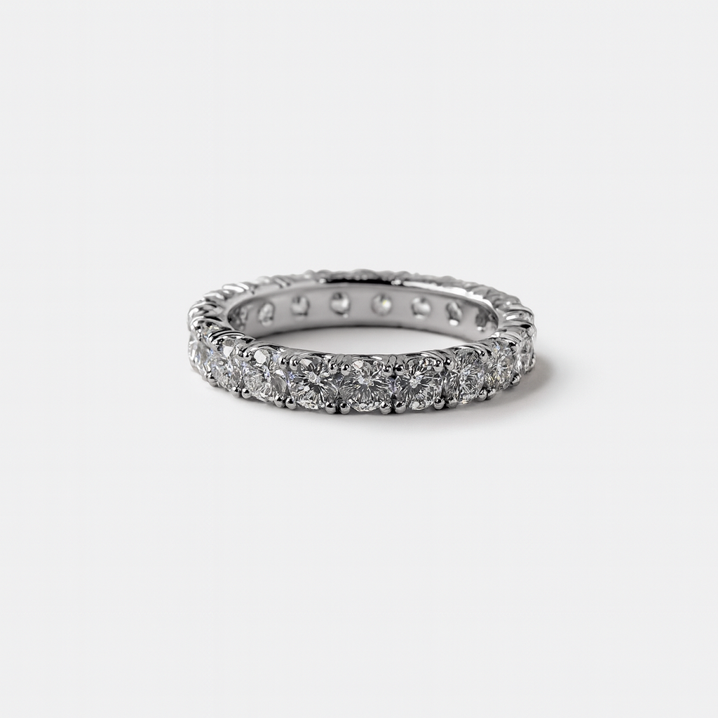 Round Diamond Eternity Band – 2.92ct in 14K White Gold