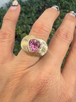 Heart shaped tourmaline ring in yellow gold at Santayana Jewelers in Miami.