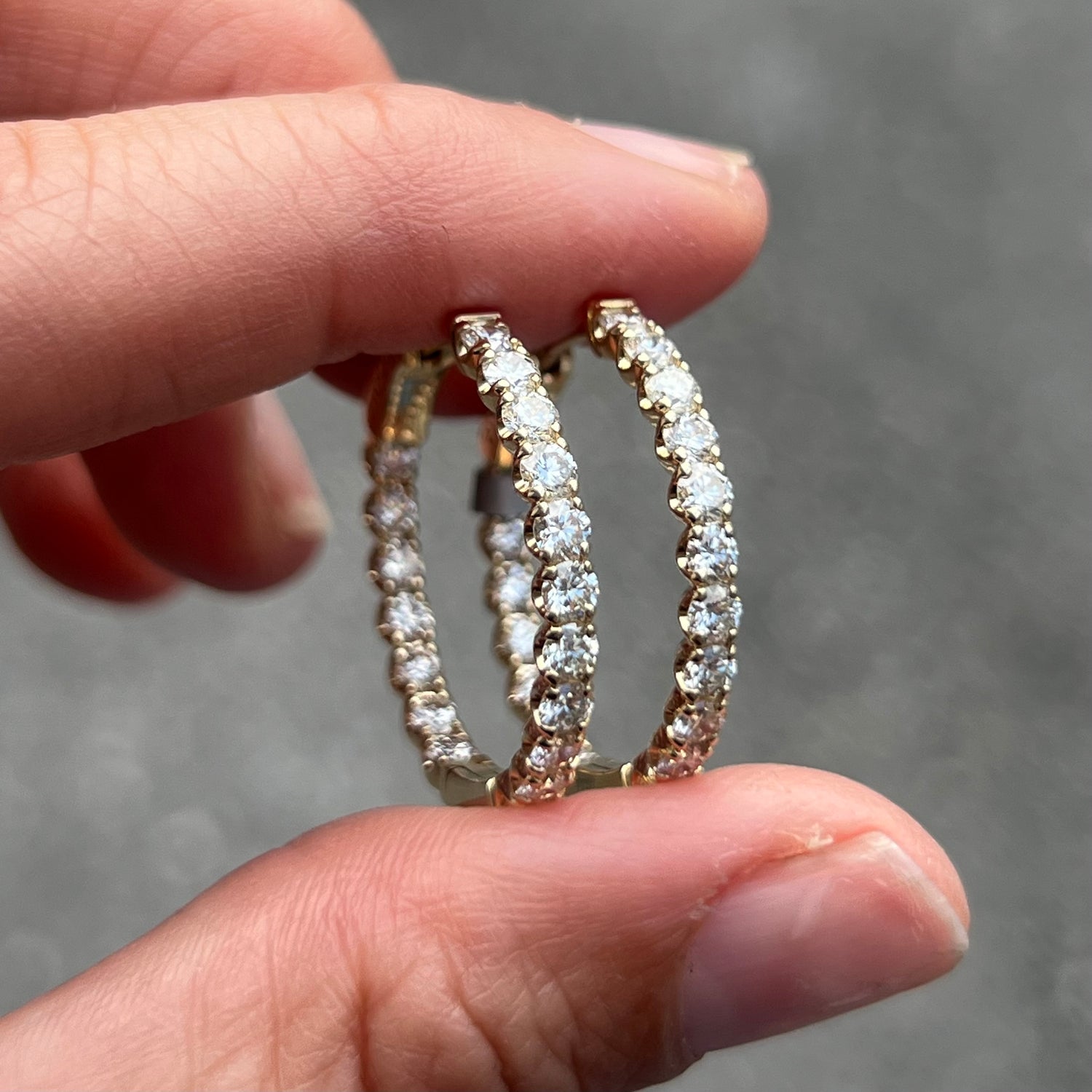 Inside Out Diamond Hoop Earrings