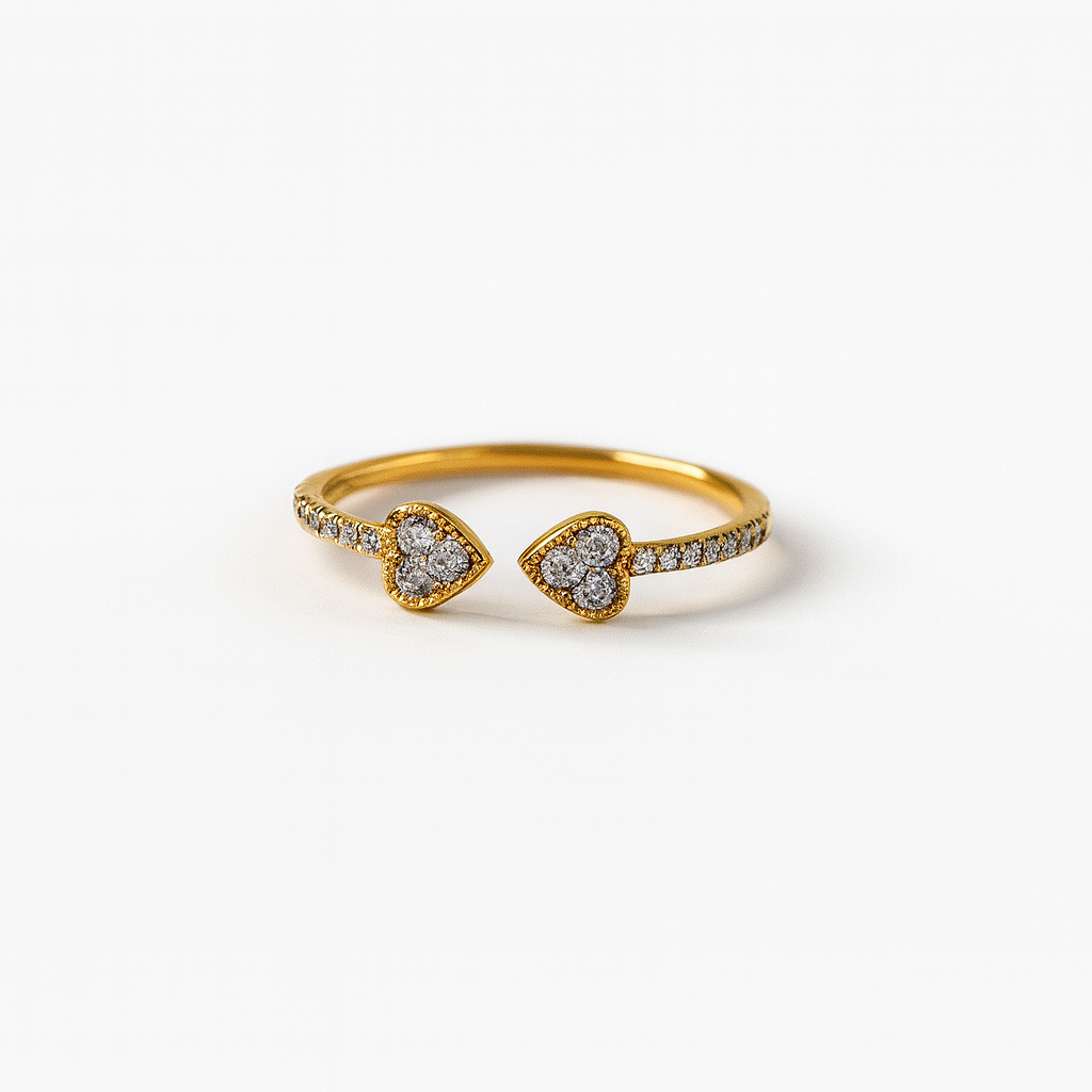 Spade Heart Diamond Open Ring