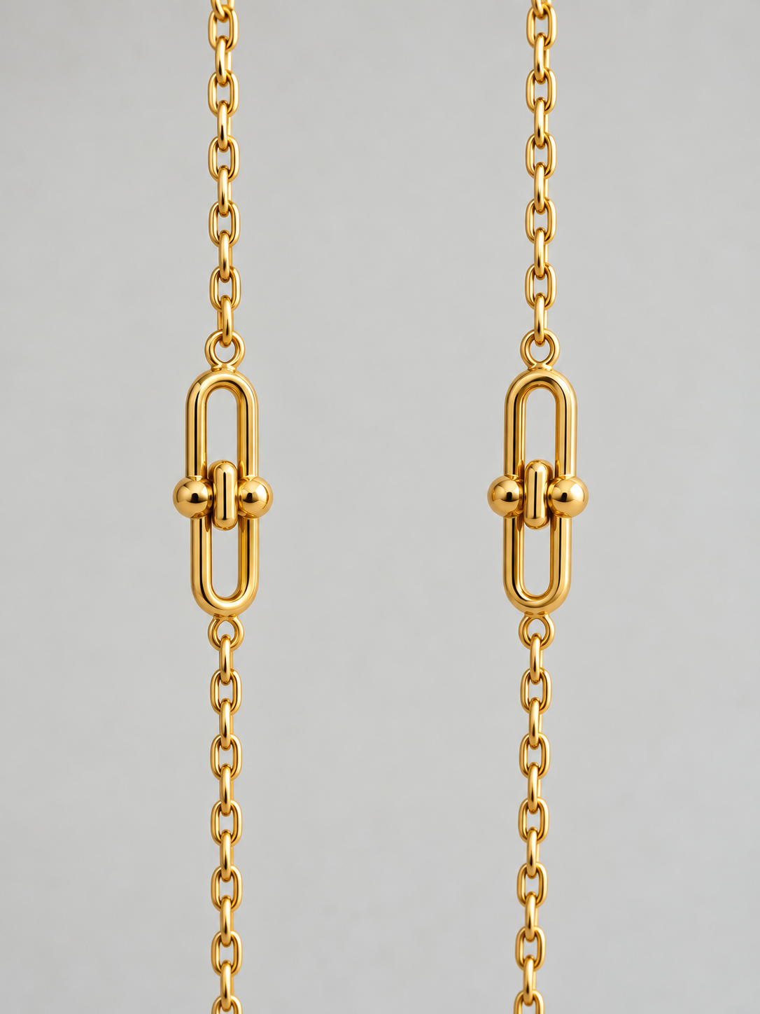 14K Yellow Gold Hardware Link Station Necklace