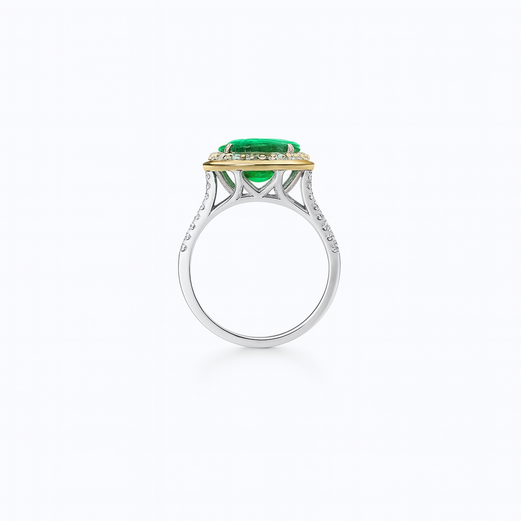 Oval Emerald and Diamond Ring