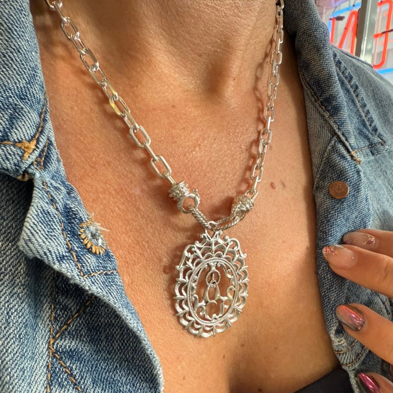 Silver Paperclip Link with Connections