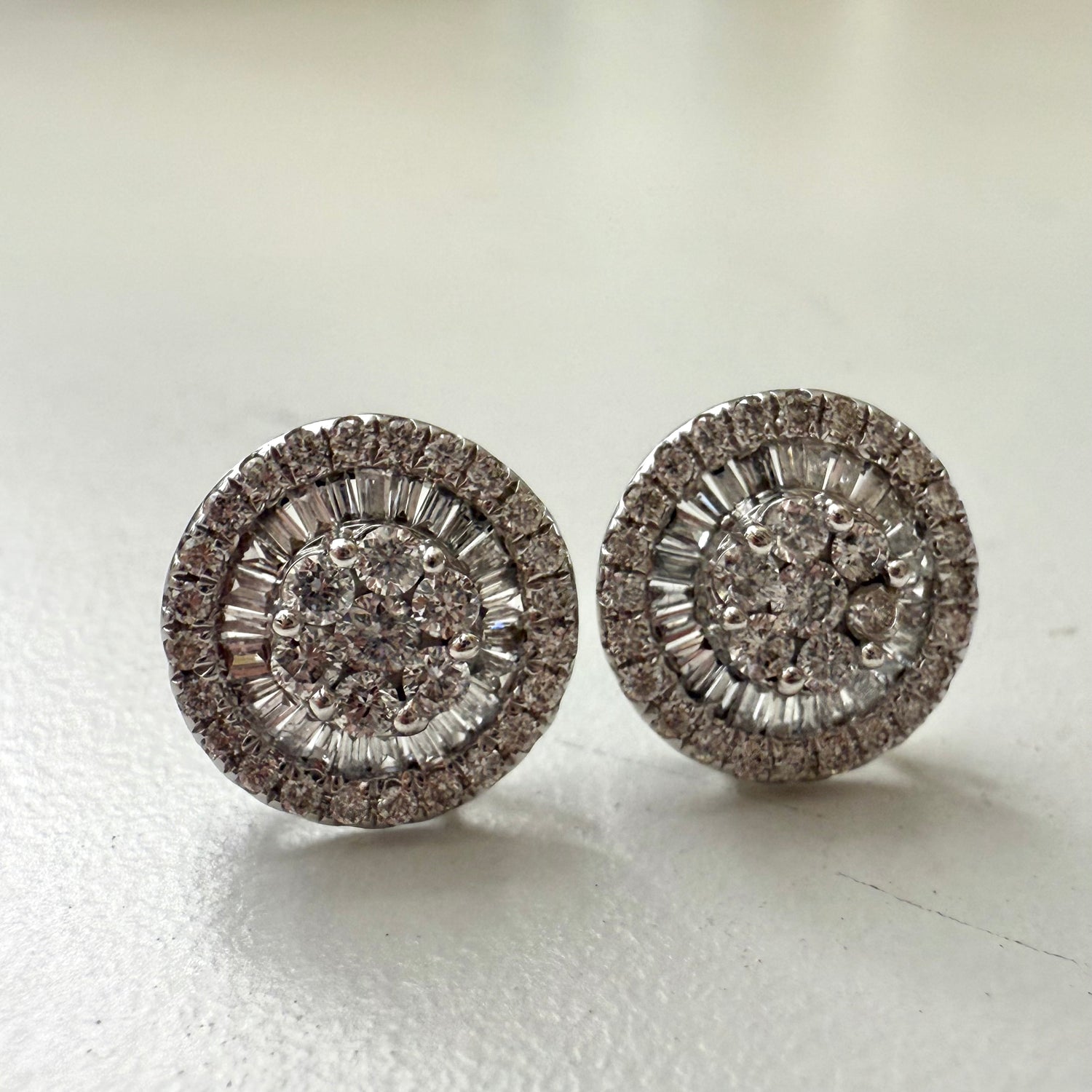 Baguette Diamond Cluster Earrings