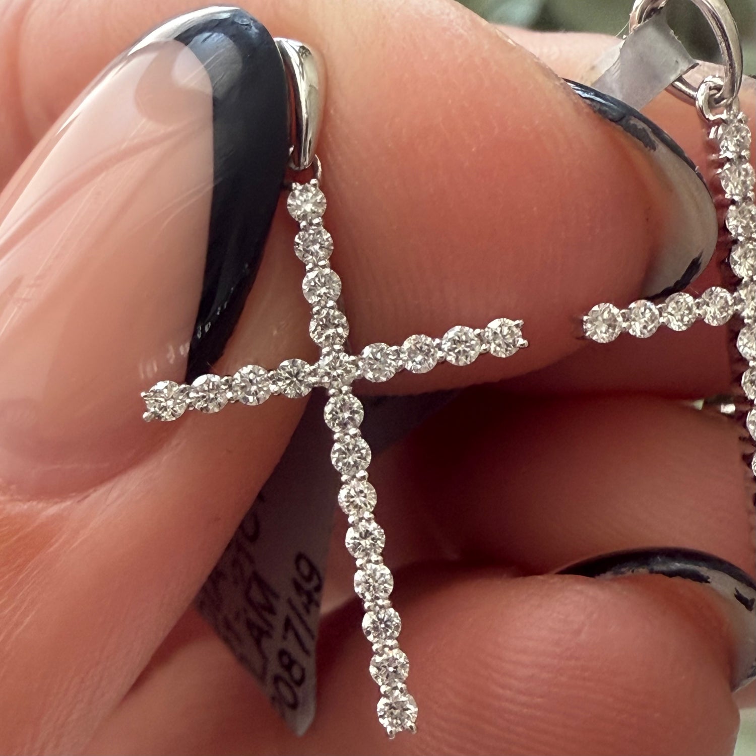 14K White Gold Cross