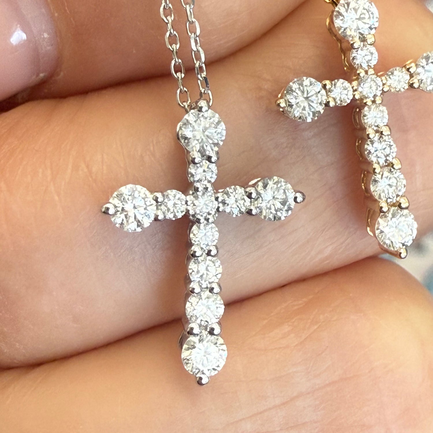 14K Diamond Cross