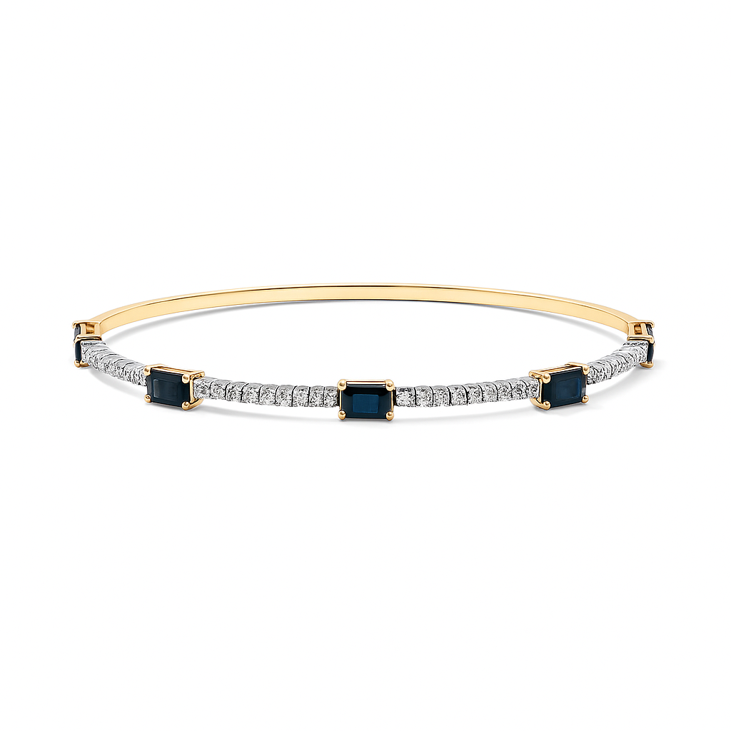 Yellow Gold Sapphire Bangle