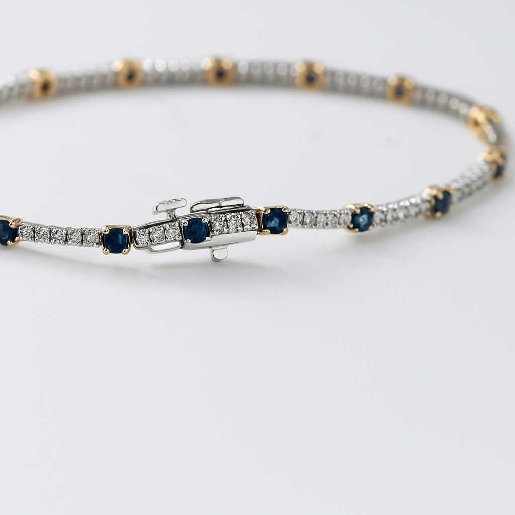 Sapphire & Diamond Tennis Bracelet