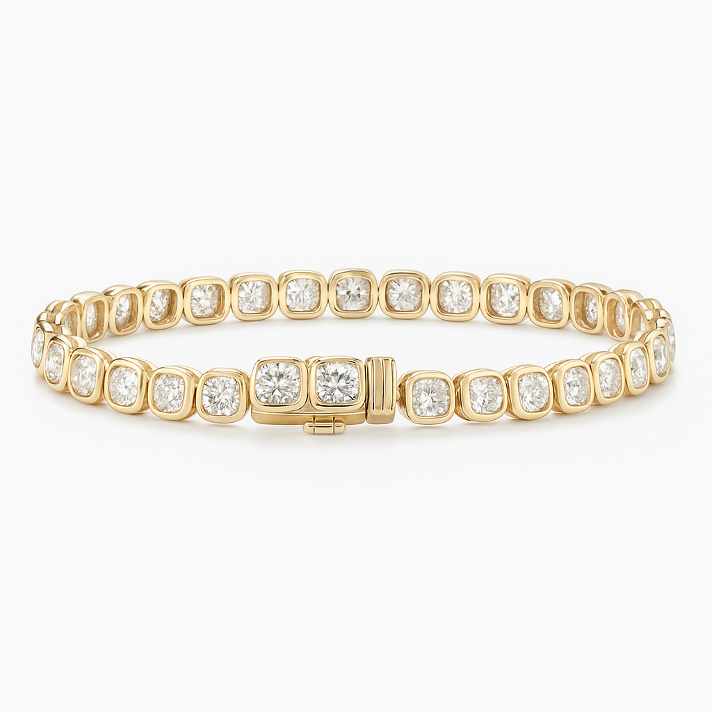 Cushion Cut Lab Diamond Tennis Bracelet