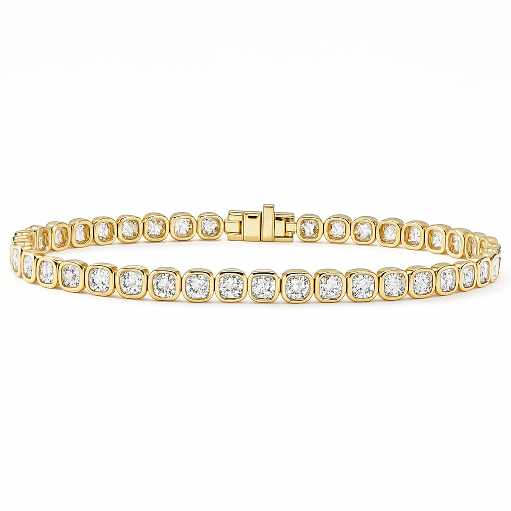 Cushion Cut Lab Diamond Tennis Bracelet