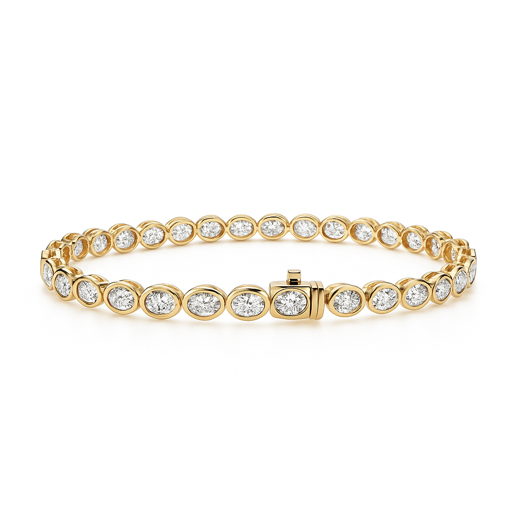 Oval Cut Lab Diamond Tennis Bracelet