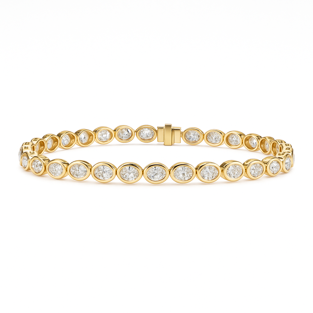 Oval Cut Lab Diamond Tennis Bracelet