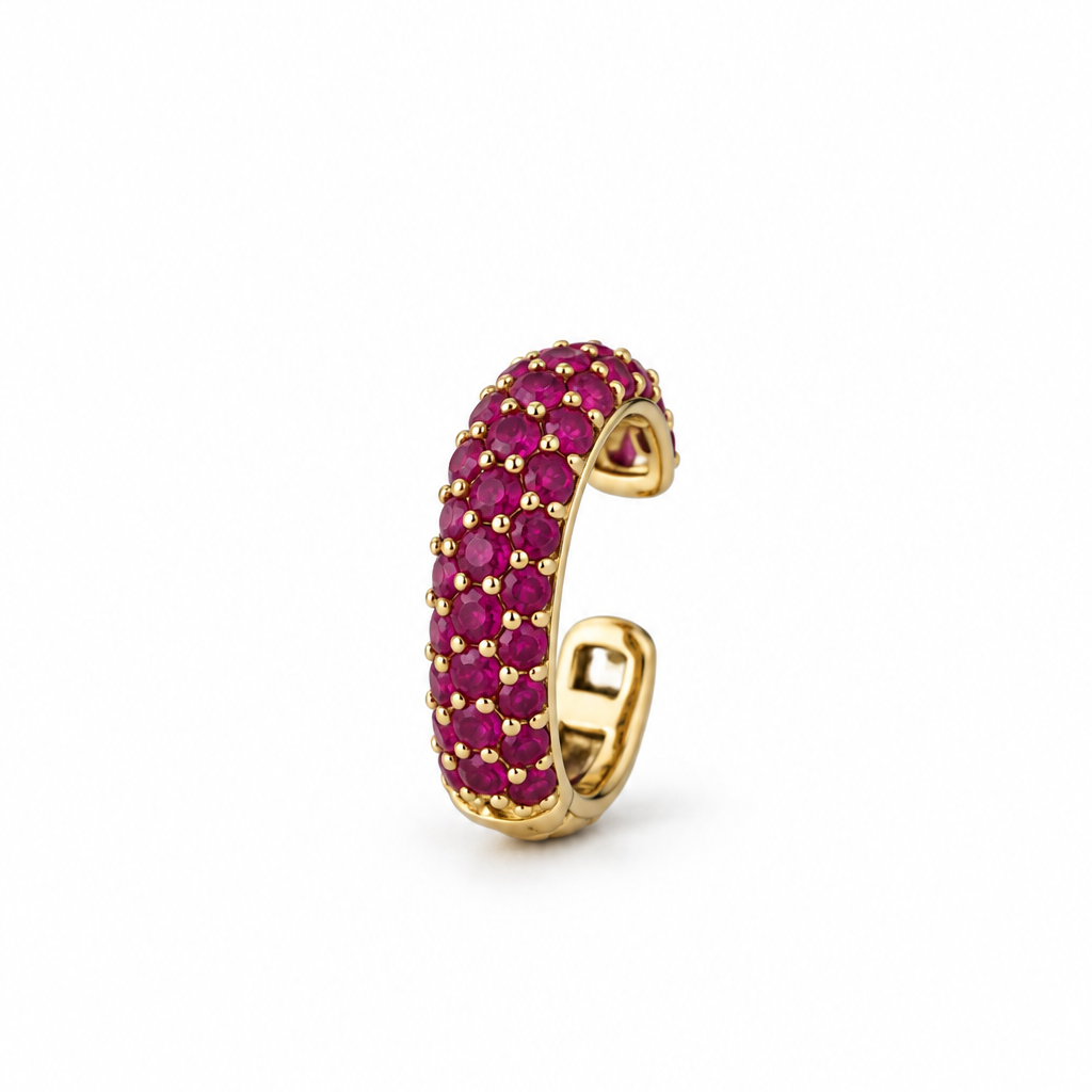 Pave Ruby Ear Cuff 14K