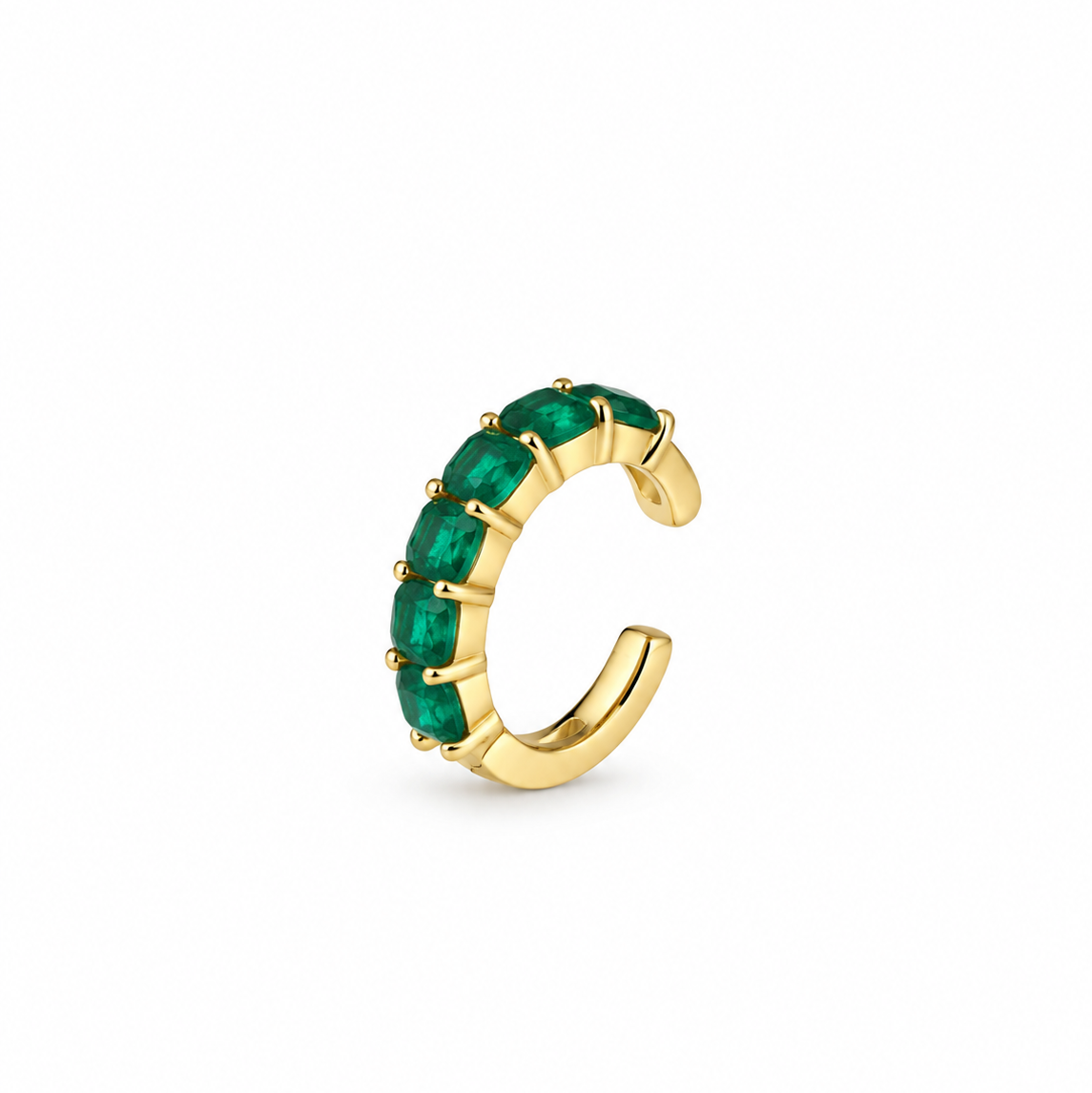 Emerald-Cut Emerald Ear Cuff