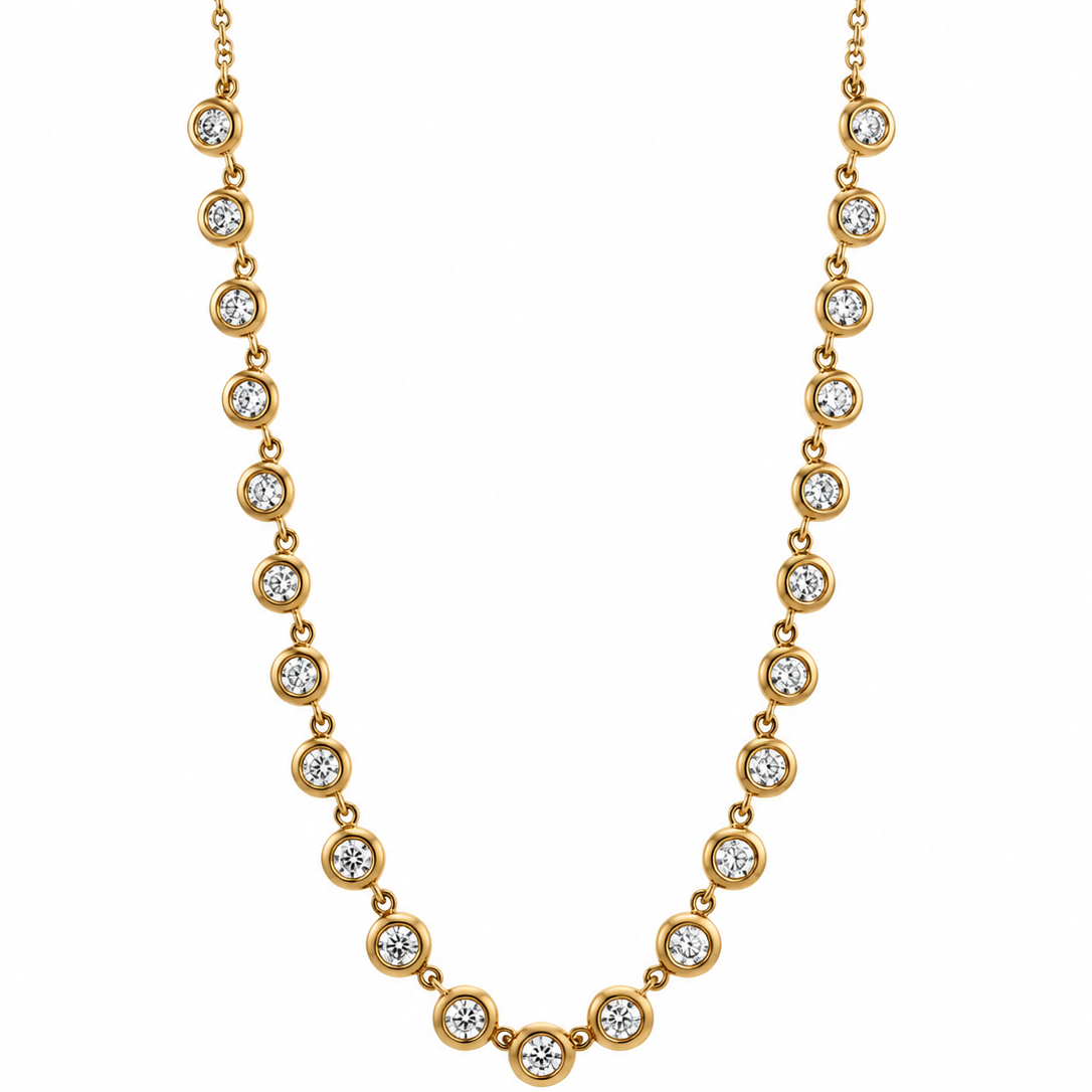 Bezel-Set Diamond Necklace