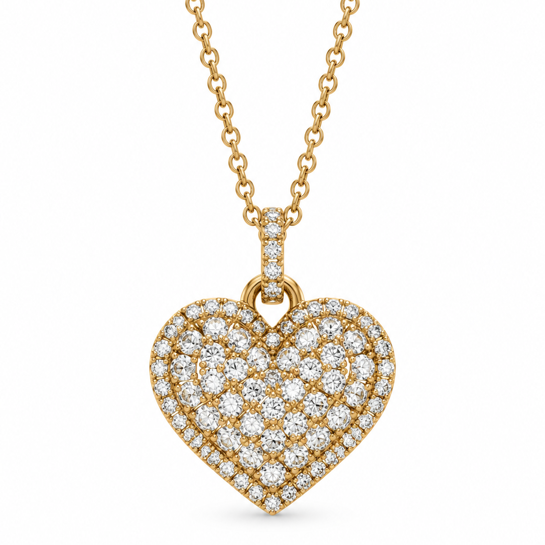 Pavé Diamond Heart Necklace