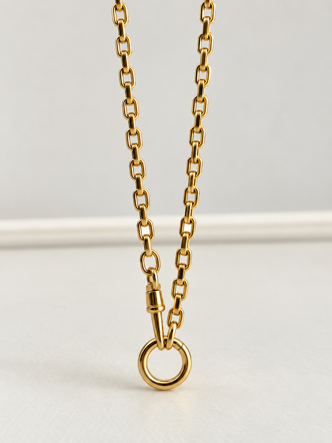 14K Yellow Gold Charm Holder Chain