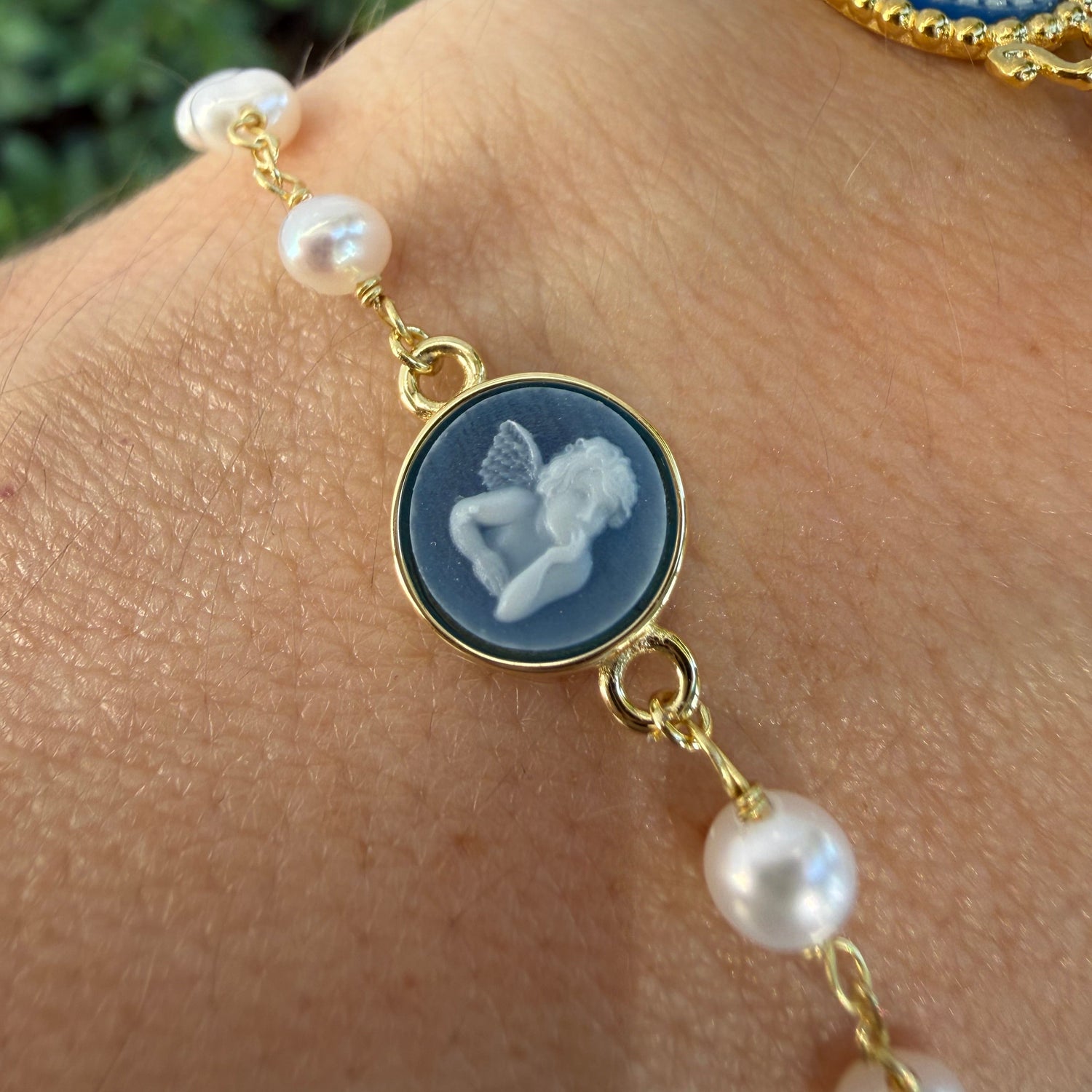 Guardian Angel Baby Bracelet with Pearls & Agate