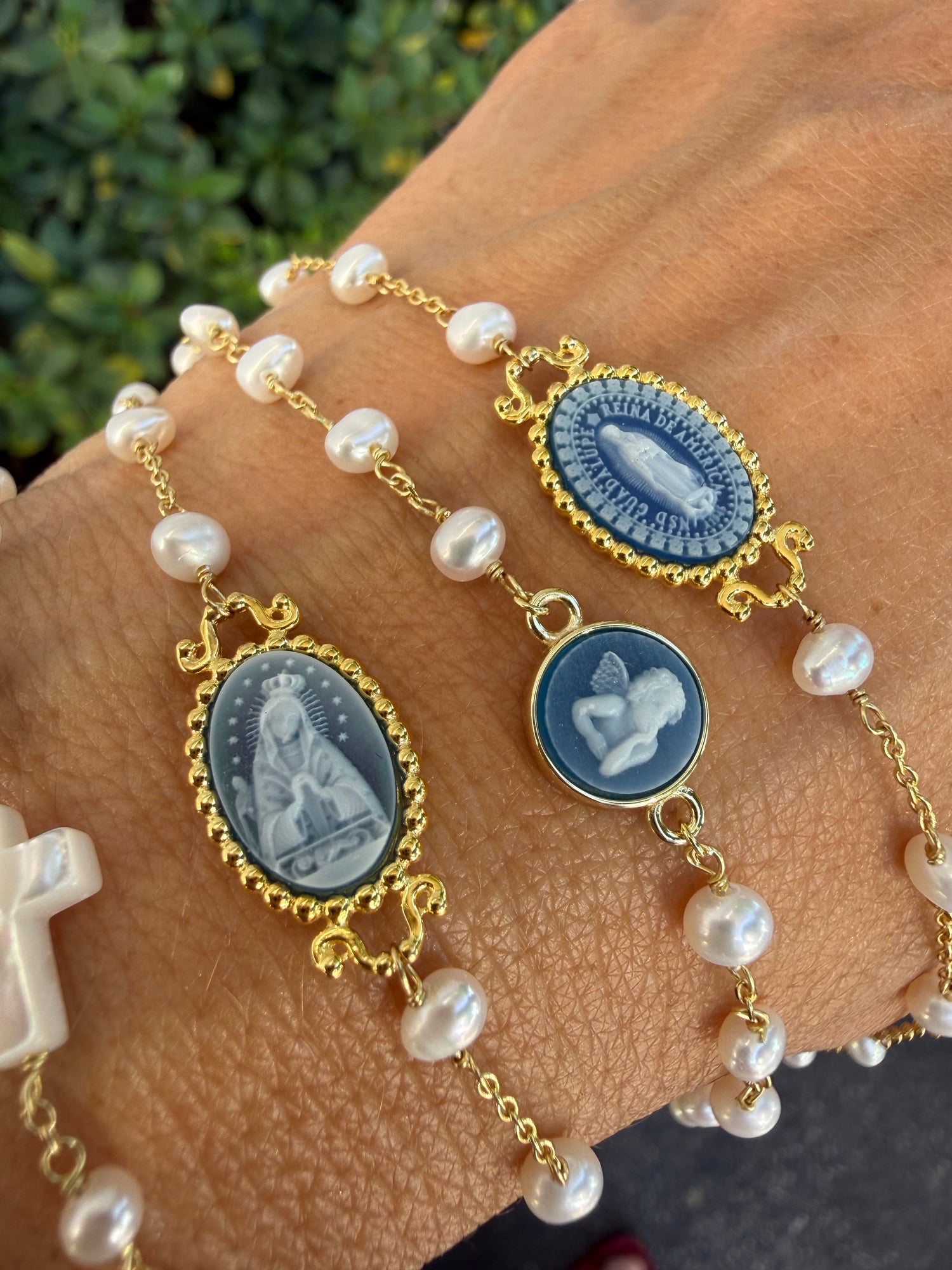 Guardian Angel Baby Bracelet with Pearls & Agate