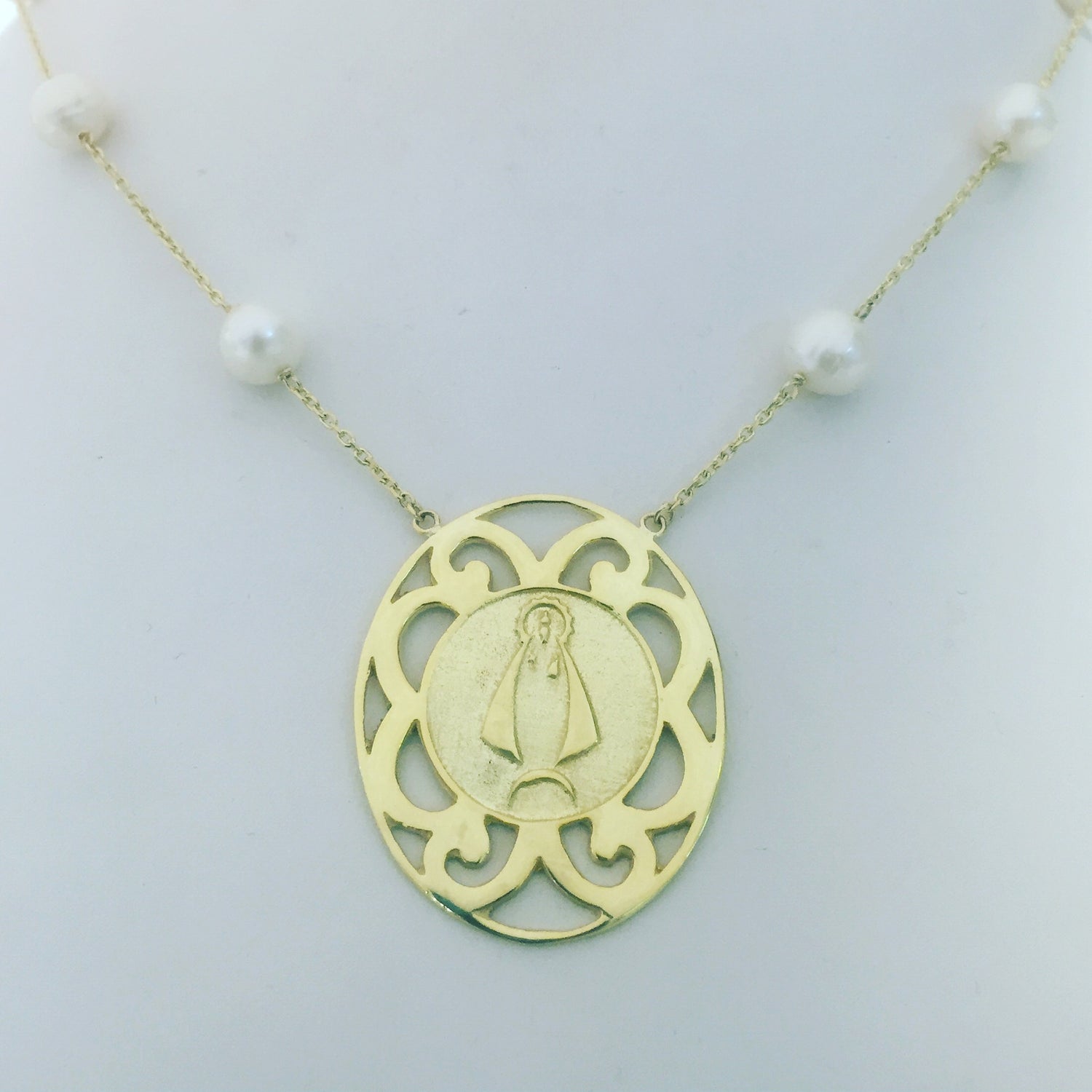 14K Yellow Gold Caridad del Cobre Necklace