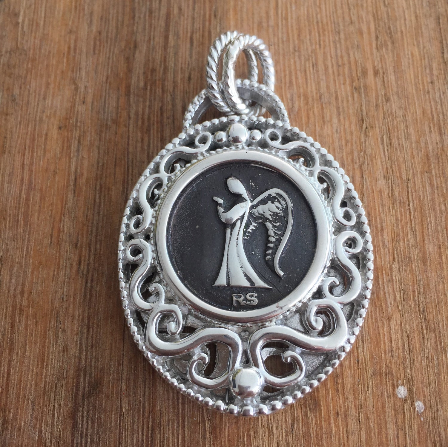 Swirls Guardian Angel Pendant