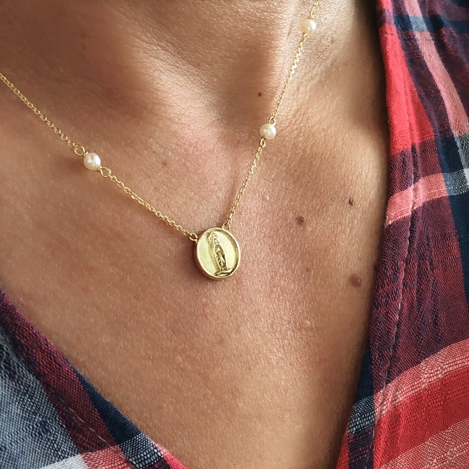 Mini Our Lady of Lourdes Yellow Gold