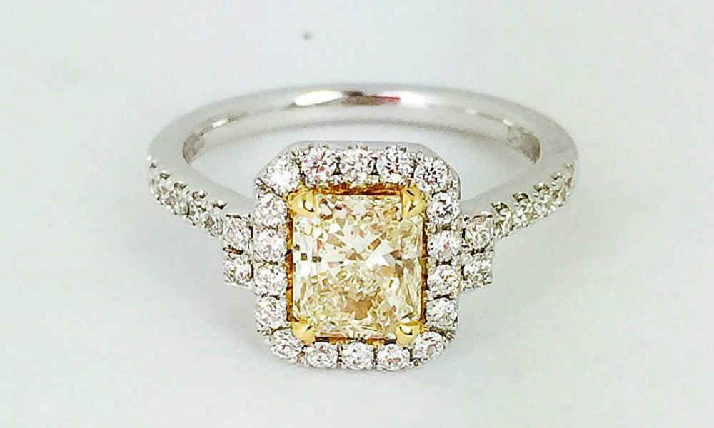 Yellow diamond engagement ring - Santayana Jewelry