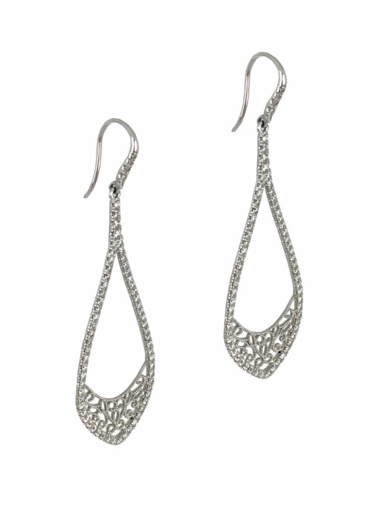 White gold diamond spanish earrings