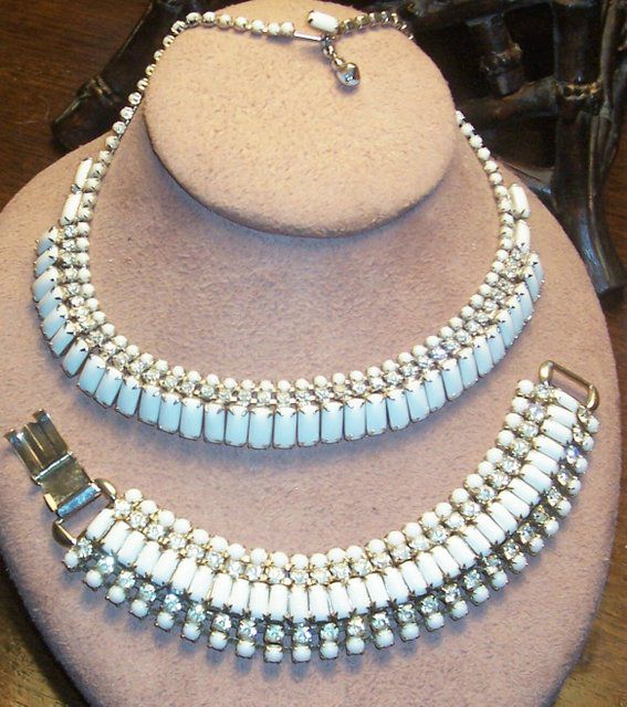 1950s Kramer White Necklace & Bracelet Set