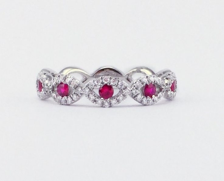 Ruby and Diamond Stack Ring - Santayana Jewelry