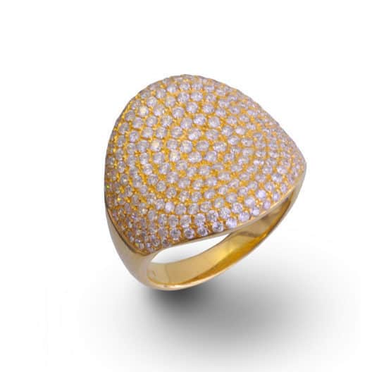 Gold pave ring - Santayana Jewelry